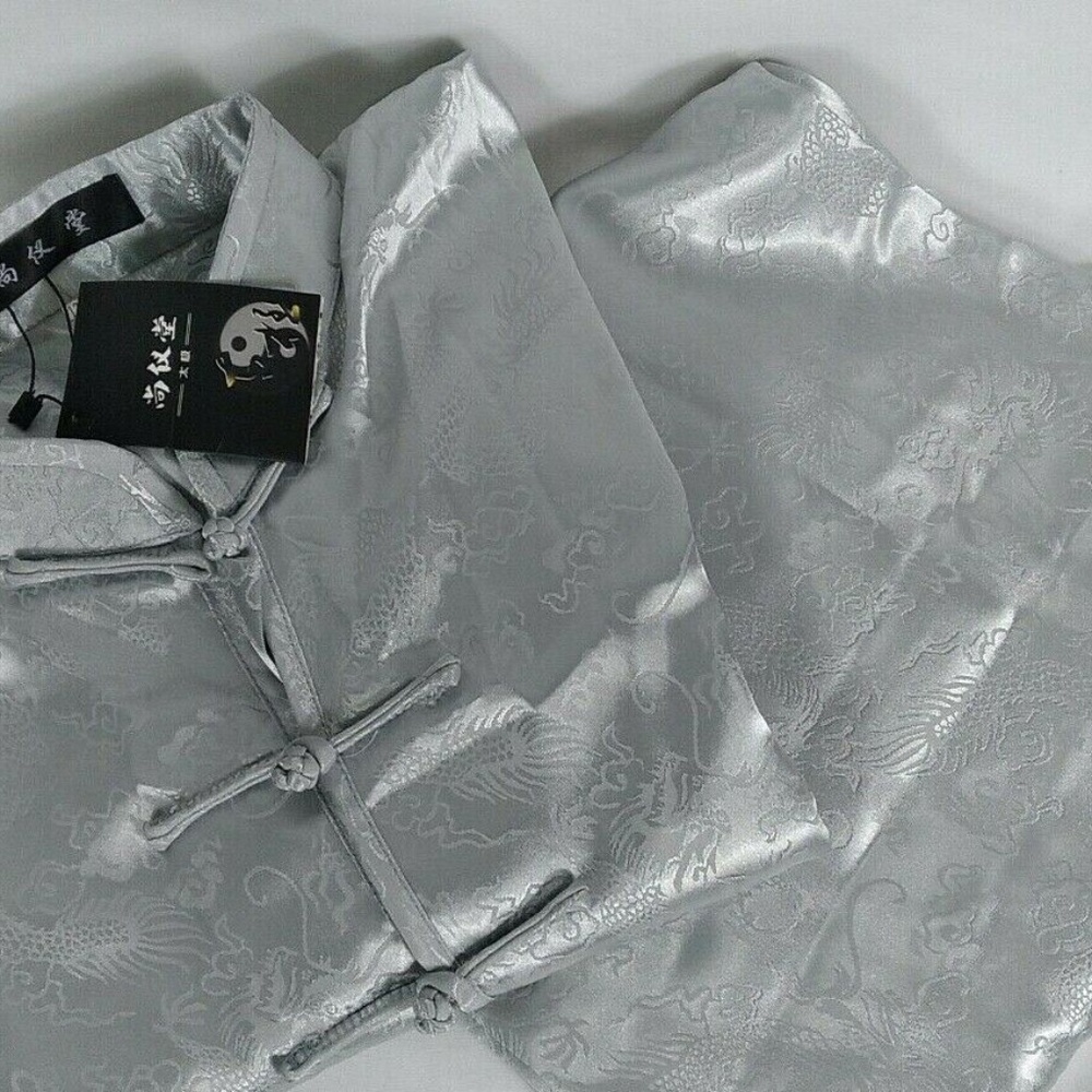 NWT Chinese Dragon Print Silk Tang Suit Kung Fu Set Size 175 / XXL(US)